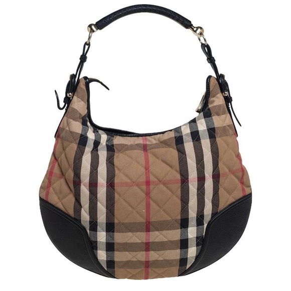 Burberry Beige/Black House Check Canvas and Leather Hoxton Hobo - Picture 2 of 14